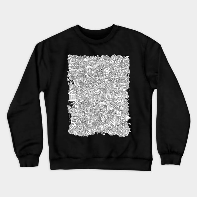 Abstract Line Design Crewneck Sweatshirt by Drawlander